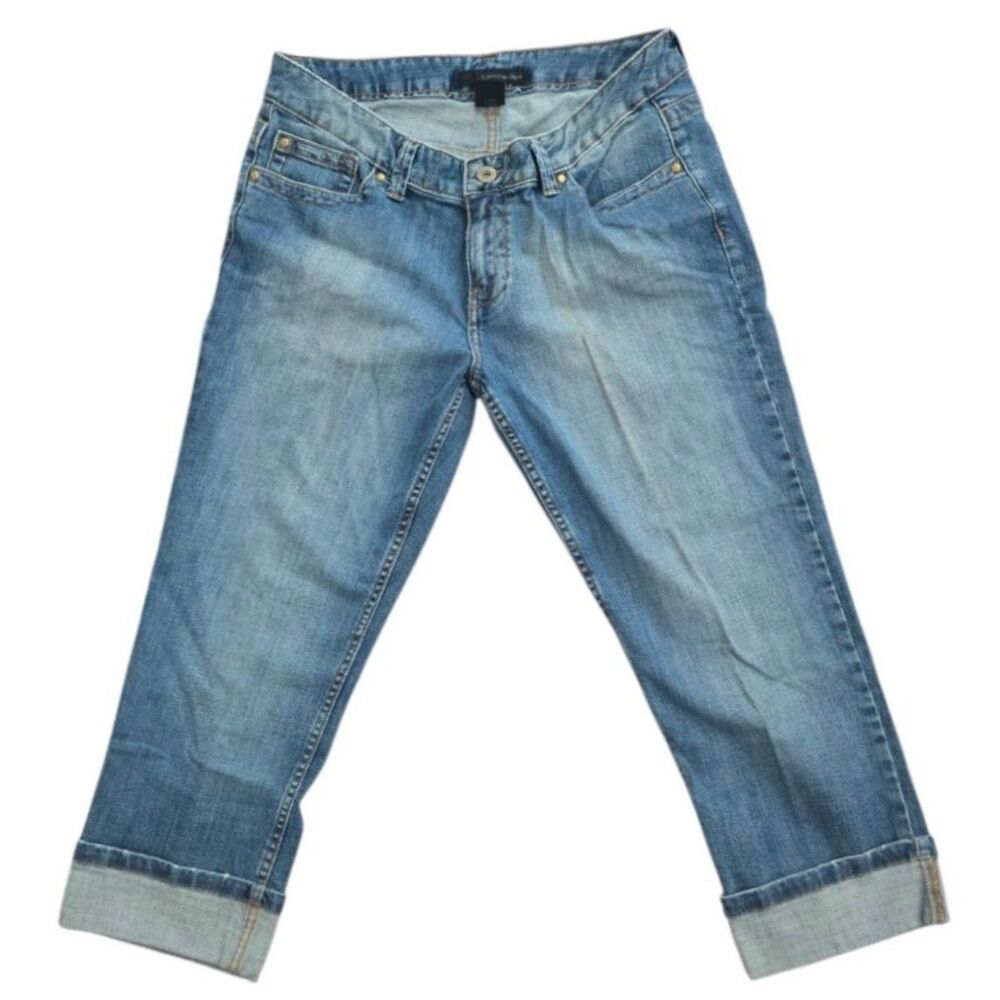 Vintage Calvin Klein Jeans Light Wash Cuffed Straight Leg Capris Y2K Size 12